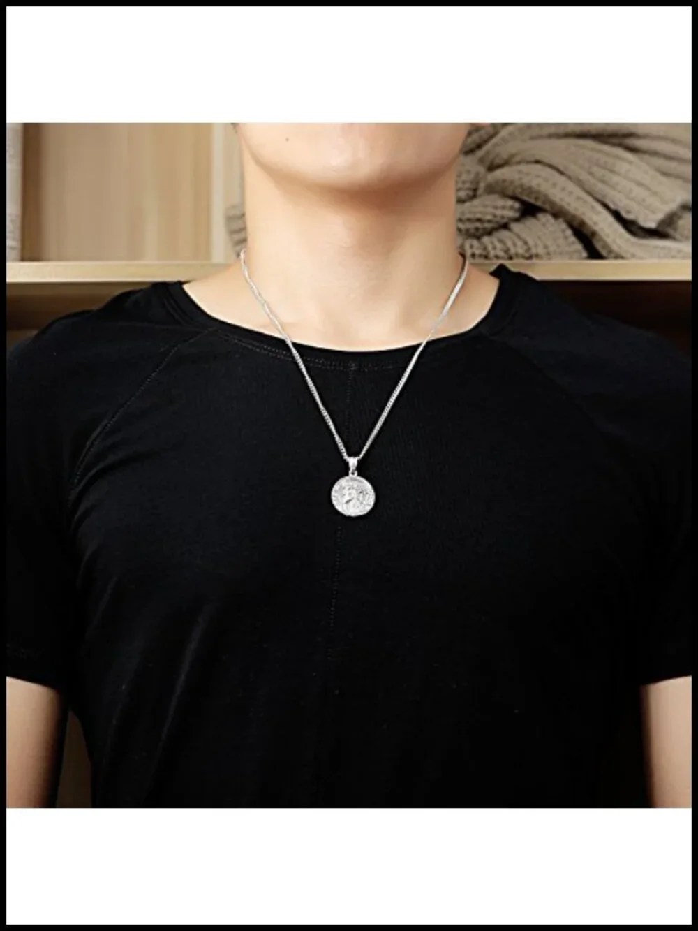 Stainless Steel Jesus Christ Serenity Prayer Necklace Christian Medal Amulet